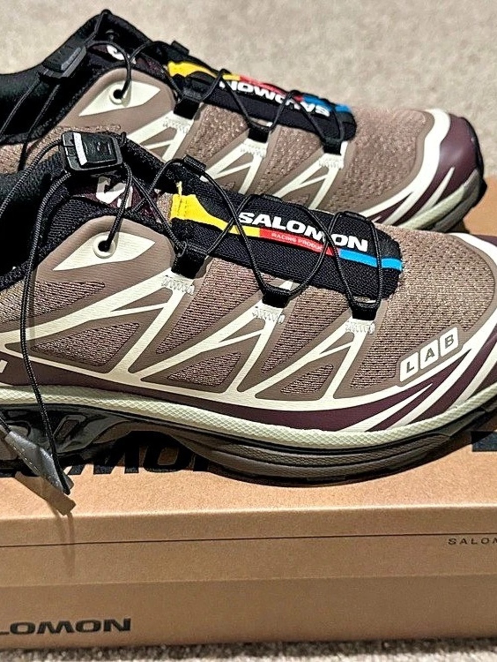 New Salomon XT-6 Women 6.5 in Walnut/Huckleberry/Urban Chic